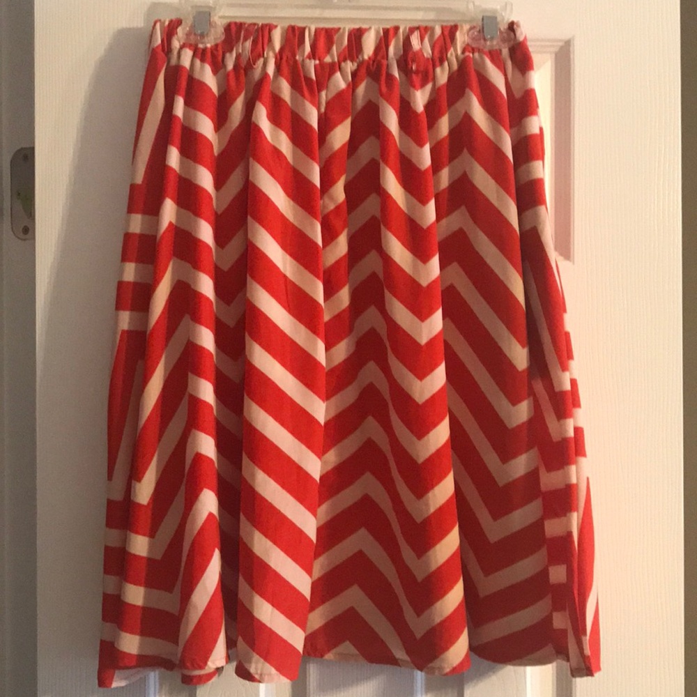 Orange and cream skirt.